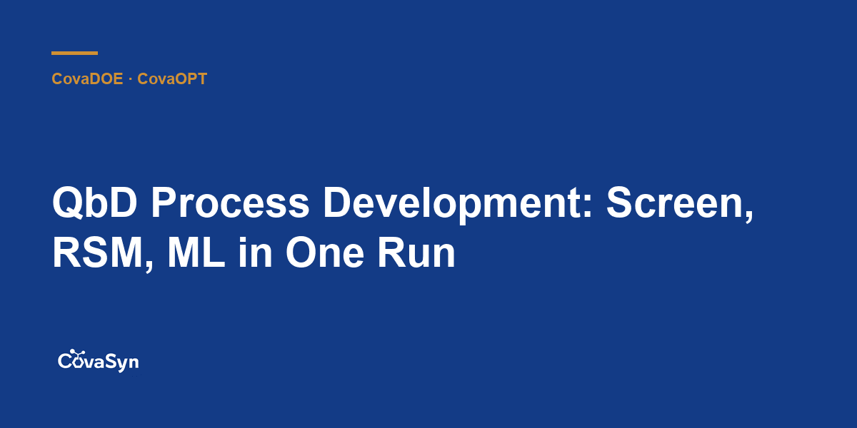 QbD Process Development: Screen, RSM, ML in One Run